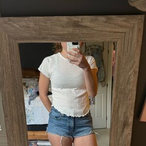 We The Free Ivory Textured Top